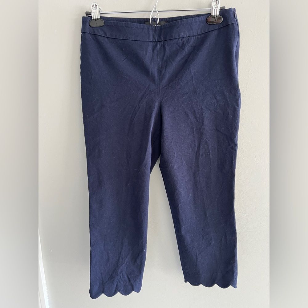 Talbots Chatham Crop Pants Navy Blue Stretch Size 6P